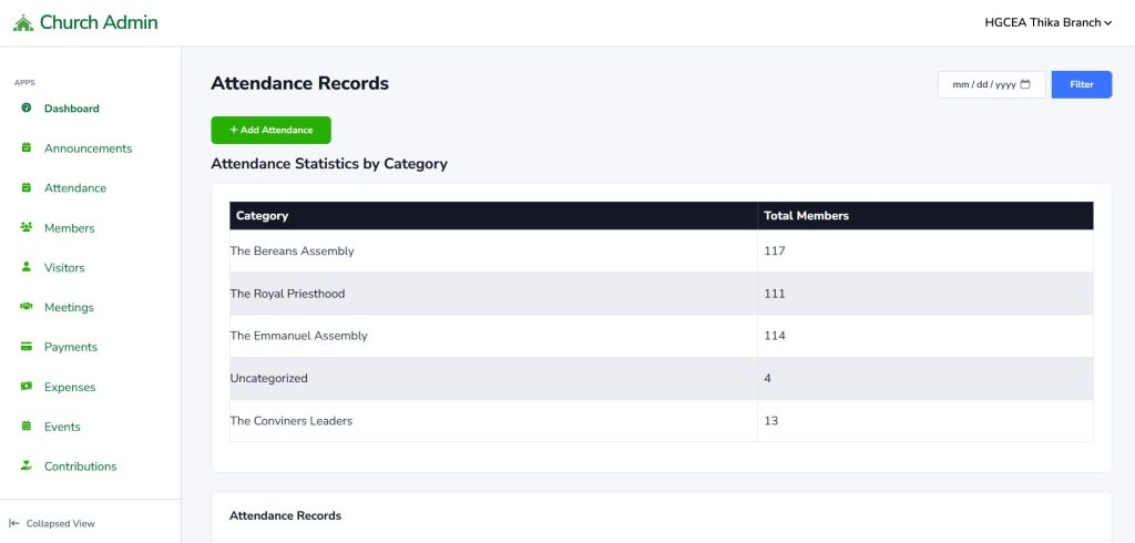 Church Attendance Tracking Software